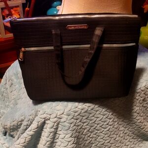 Women's black Aimee Kestenberg hand/make up bag in great previously loved cond